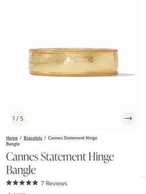 Julie Vos Gold Hammered Rope-Edged Hinge Bangle